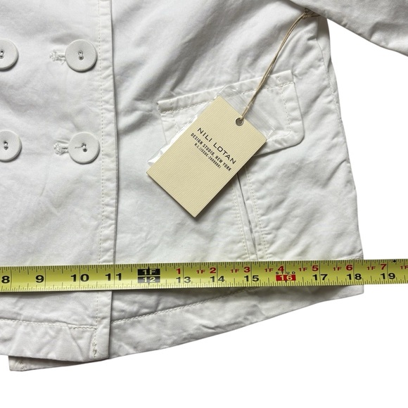 NILI LOTAN Cropped Cotton Ira Jacket Size 2 PFD Condensed 3/4 Sleeve Eggshell - Picture 8 of 13